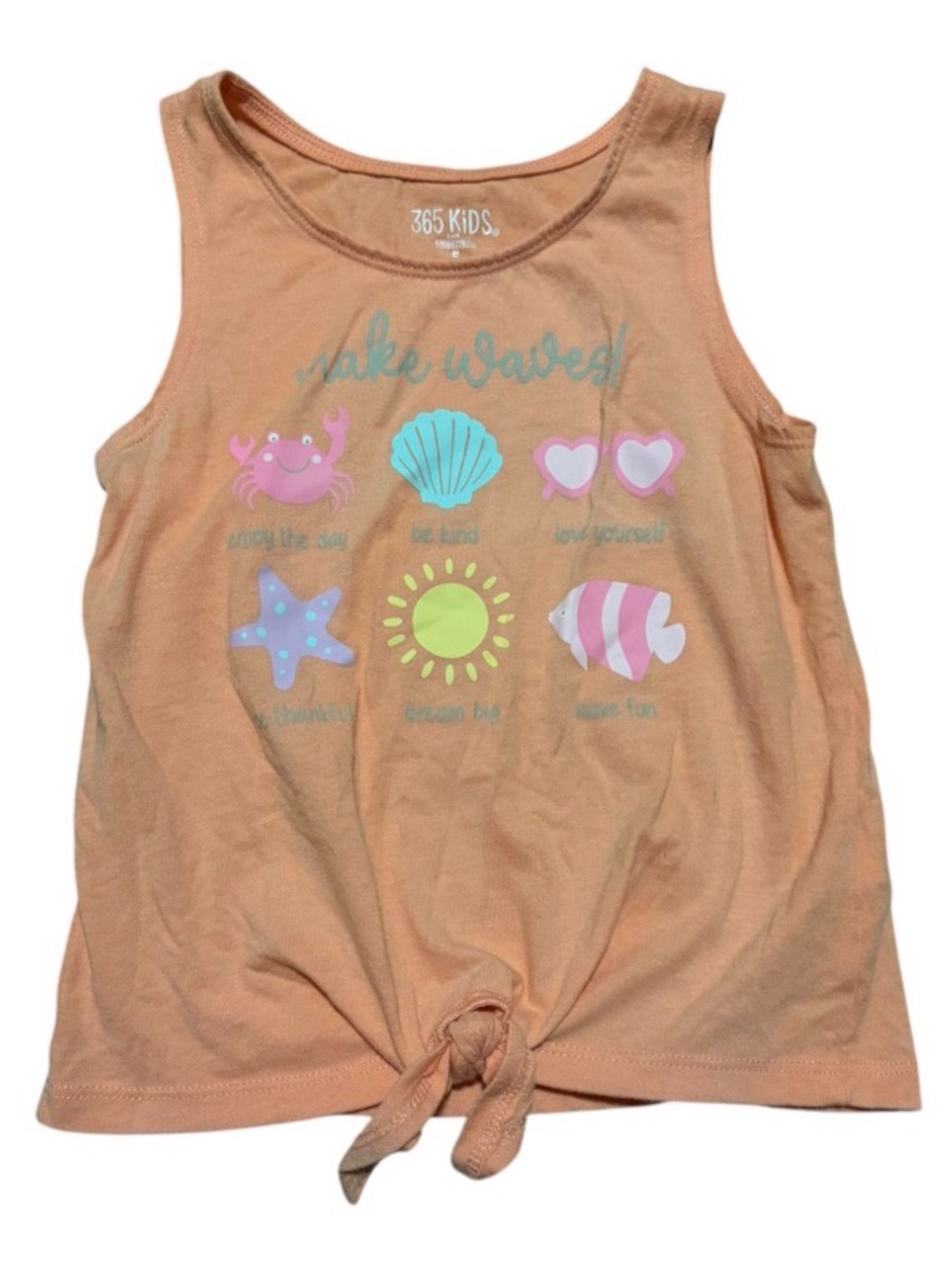 Garanimals Peach Tie-Front Tank with Beach Icons